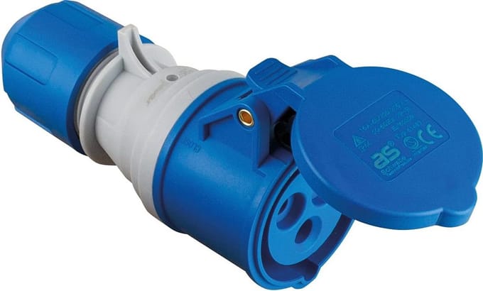 CEE Buitenbus met Spanningsindicator 230V 16A 3-polig IP44 Blauw