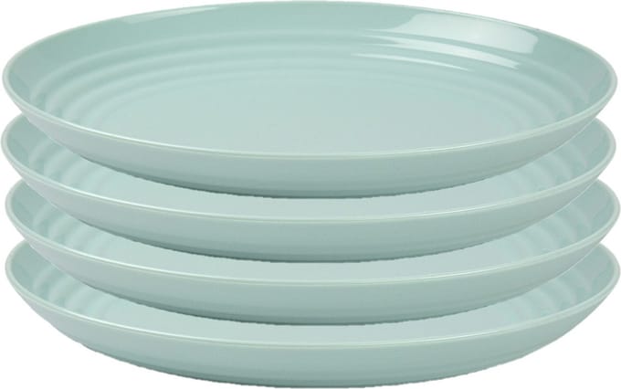 PlasticForte Rond bord/camping bord - 4x - D22 cm - mintgroen - kunststof