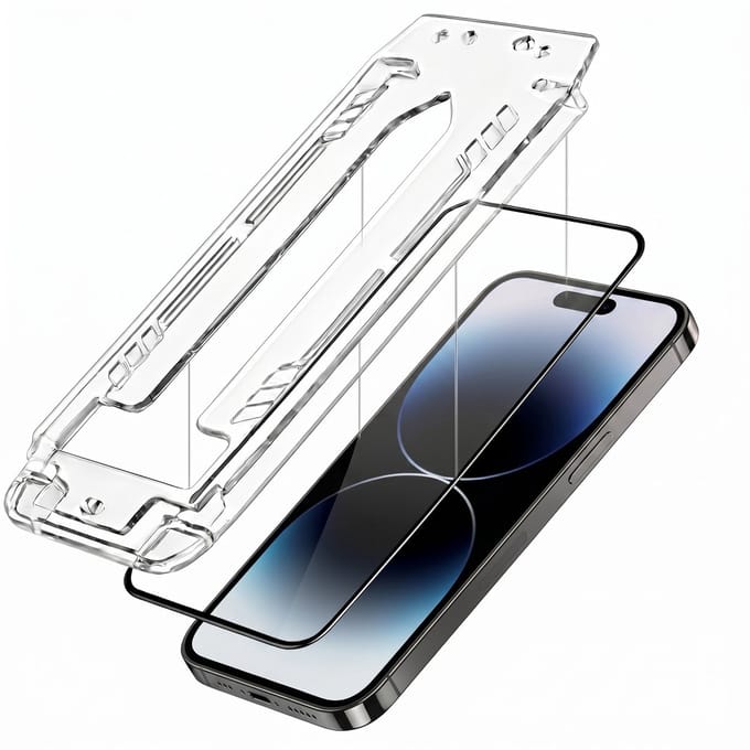 3mk, Screenprotector Gehard Glas geschikt voor iPhone 14 Pro 2 Stuks, Zwart / Transparant