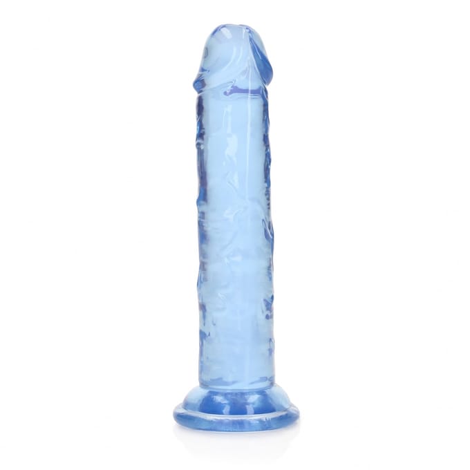 RealRock by Shots Rechtdoor Realistische Dildo met Zuignap - 6'' / 14,5 - Blauw - 14.5 cm