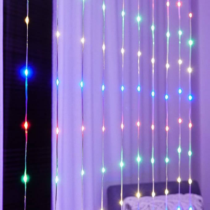Dailyiled - Waterval lichtgordijn - 3x2 meter - 200 led - multicolor - kerstverlichting