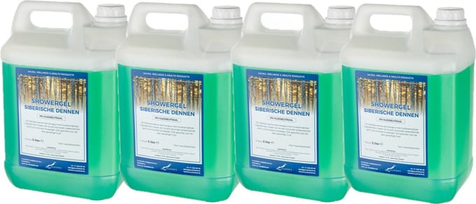 Douchegel Siberische Dennen 5 Liter - set van 4 stuks - Showergel - Navulling