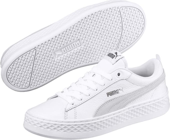 PUMA Smash Platform L Dames Sneakers - Puma White-Puma White-Puma White