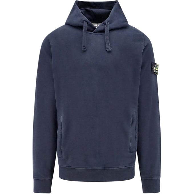 Stone Island AH24 Pull à Capuche Cordon de Serrage Couleur Unie Imprimé Logo Manches Longues Pull Pull Homme Bleu Marine 811560820-V0020 M blue