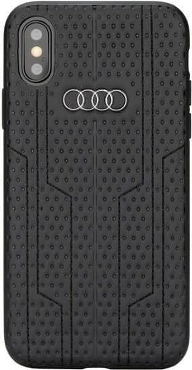 iPhone Xs Max Backcase hoesje - Audi - Effen Zwart - Kunstleer