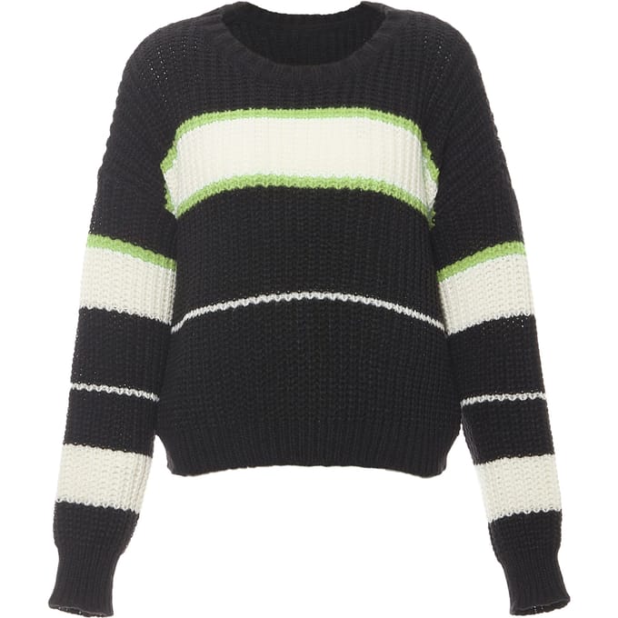 Mymo Jumper Dames ZWART GEBROKEN WITTE LIMOEN