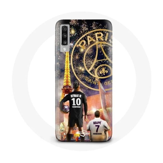 Coque pour Samsung Galaxy A50 PSG Neymar et Mbappé Joyeux noël