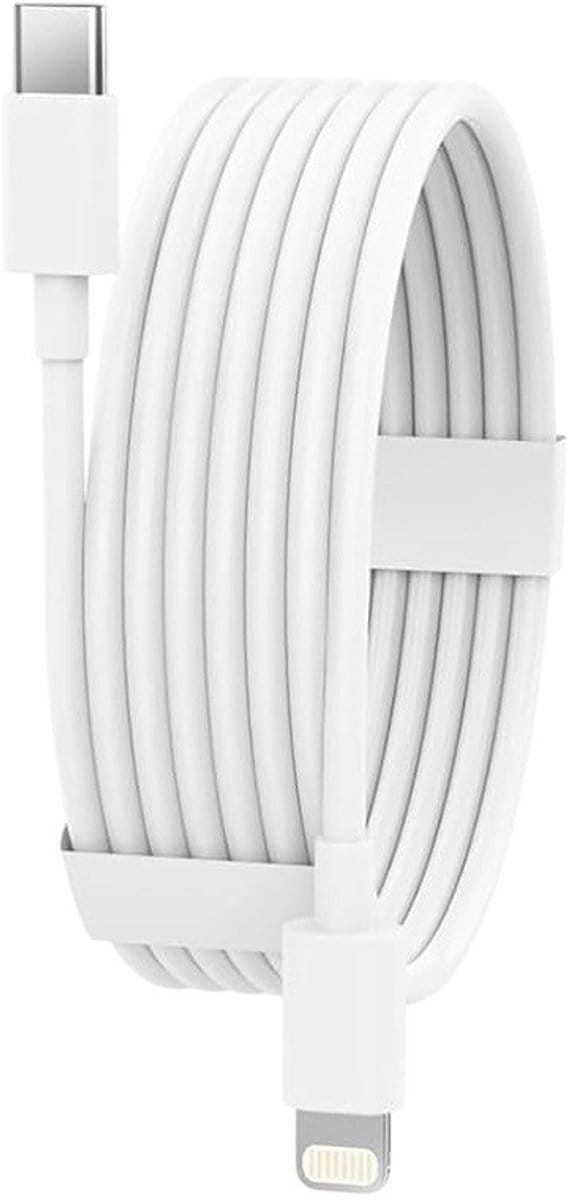 USB C naar Geschikt voor: USB Lightning Kabel - 1 Meter Oplaadkabel 1x - Snel Lader USB-C Oplader - Wit