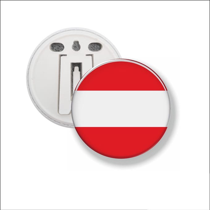 Button Met Clip 58 MM - Vlag Oostenrijk