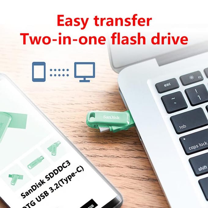 SANDISK Ultra Dual Drive Go - Lavendel - 256GB - USB-stick