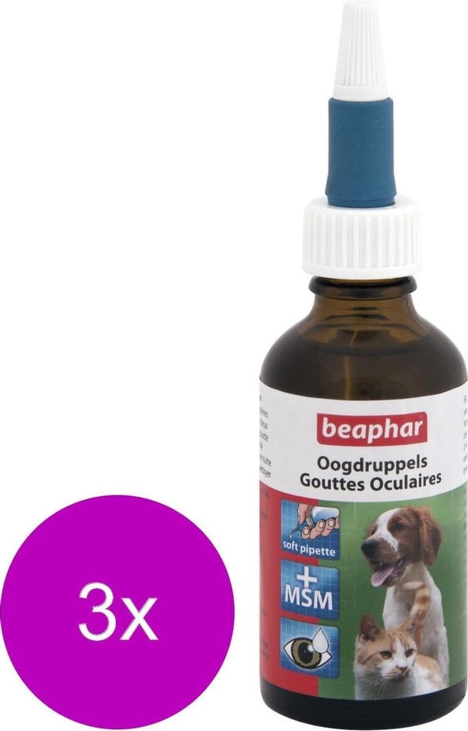 Beaphar Oogdruppels - Oogverzorgingsmiddel - 3 x 50 ml