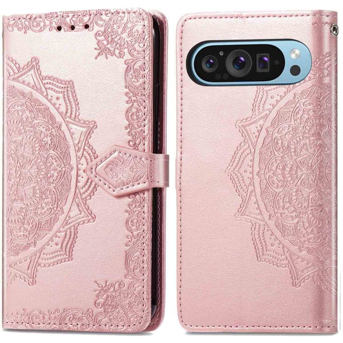 imoshion Hoesje - Geschikt voor Google Pixel 9 Pro XL - Mandala Bookcase - Rosé Goud