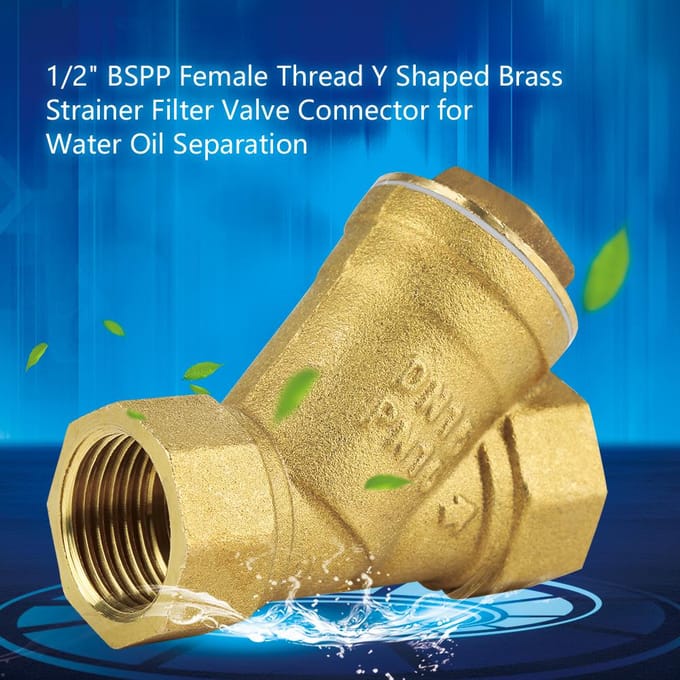 12  BSPP Binnendraad Y-vormige Messing Zeef Filter Ventiel Aansluitstuk voor Water Olie Scheiding