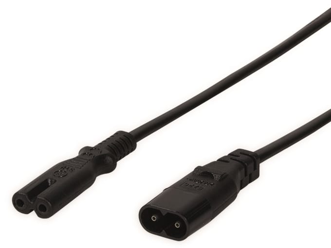 Logilink Iec C8 Naar C7 Stroomverlengkabel 2M Zwart Voor Computer