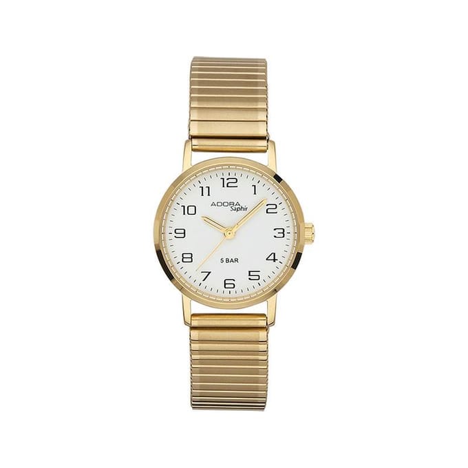 Adora dames horloge met saffier glas /rekband -AS4249