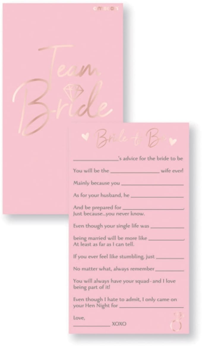 Amscan Wenskaarten Team Bride 17 X 10 Cm Papier Roze 8 Stuks