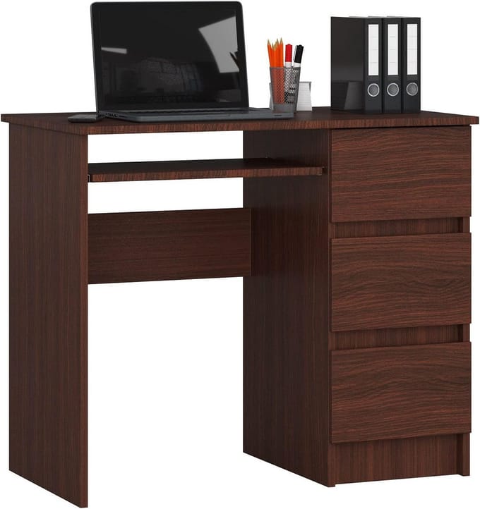 Compact Bureau met Ladeblok en Uitschuifbaar Toetsenbordblad