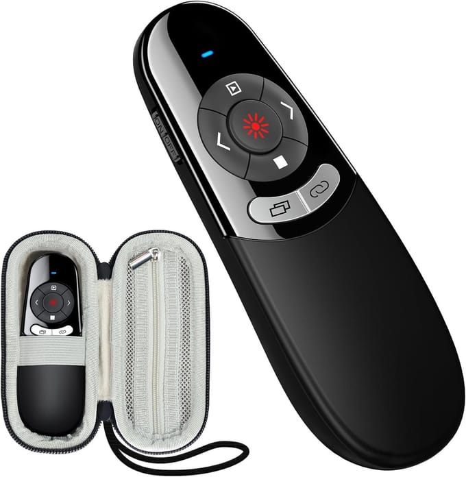 Draadloze USB C Presenter met Tas - Powerpoint Afstandsbediening voor Windows, Mac, Linux en Android