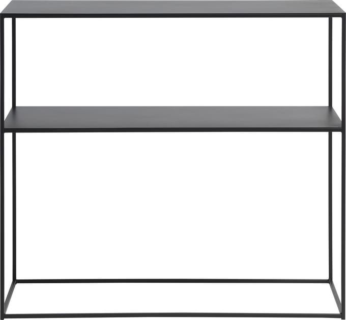 Bijzettafel Metaal Zwart - 90cm - 1 Plank - Tafel Pebble - Giga Living