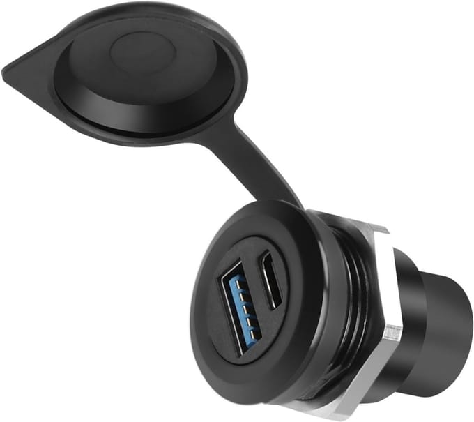 Cosensi - USB 3.0 en USB-C 3.1 Paneelmontage Adapter met Stofkap