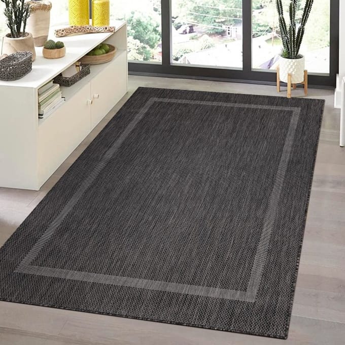 TapisTrend Buiten- en terraskleden Zwart 60x100 cm Buitenkleed, polypropyleen, voor keuken en balkon, UV-bestendig
