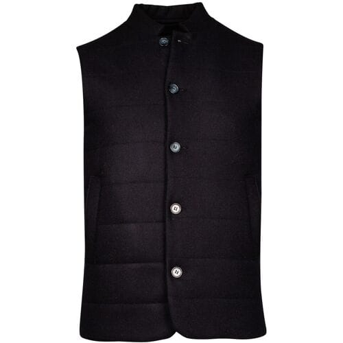 Giordano Body-Warmer Owen Wool Blend Subtle Mélange Uni Color Dark Navy / male