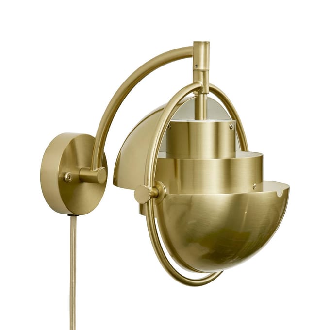 Gubi wandlamp Multi-Lite, messingkleurig, metaal, G9
