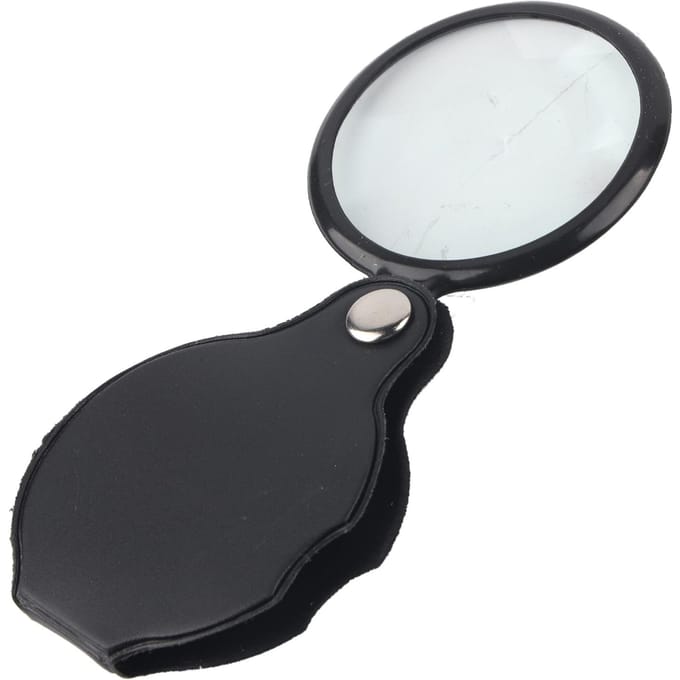 Mini loupe de poche pliable 8X avec étui blanc