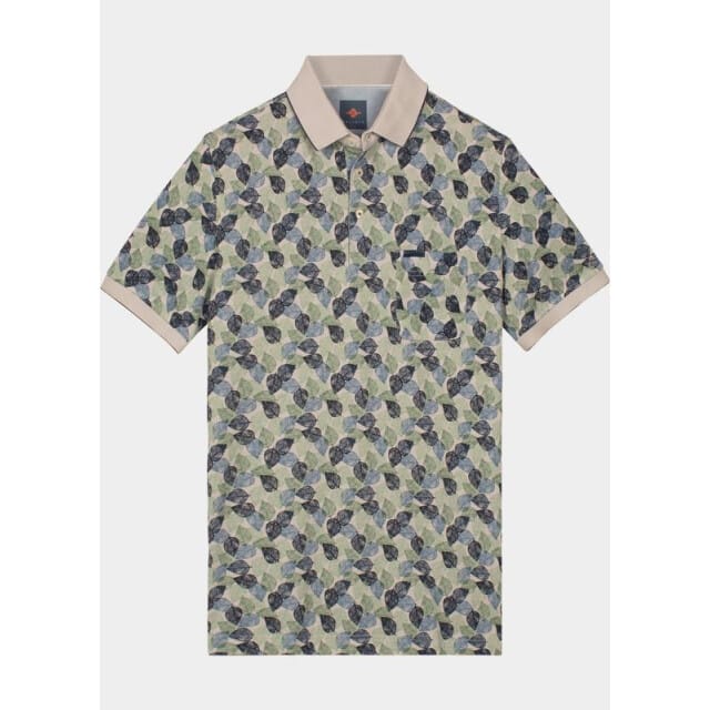 Baileys Polo Multi Leaves Pattern Piqué Misty Green / male
