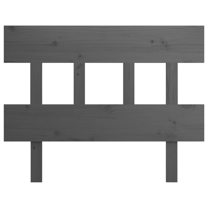 vidaXL Hoofdbord 103,5x3x81 cm massief grenenhout grijs