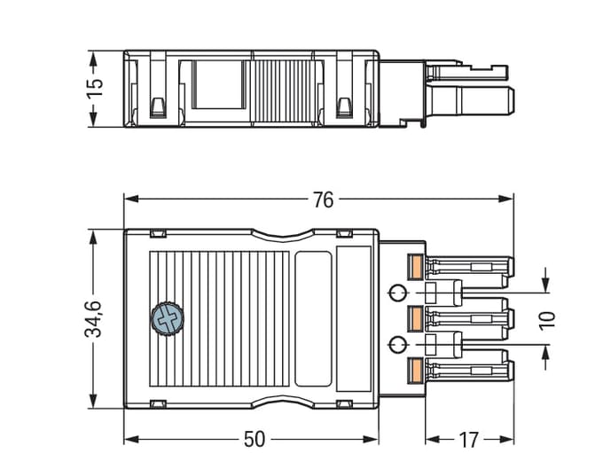 Wago 770-103 3-Pool Vrouwelijke Connector Met Trekontlasting - 770-103 [2 Stuks]
