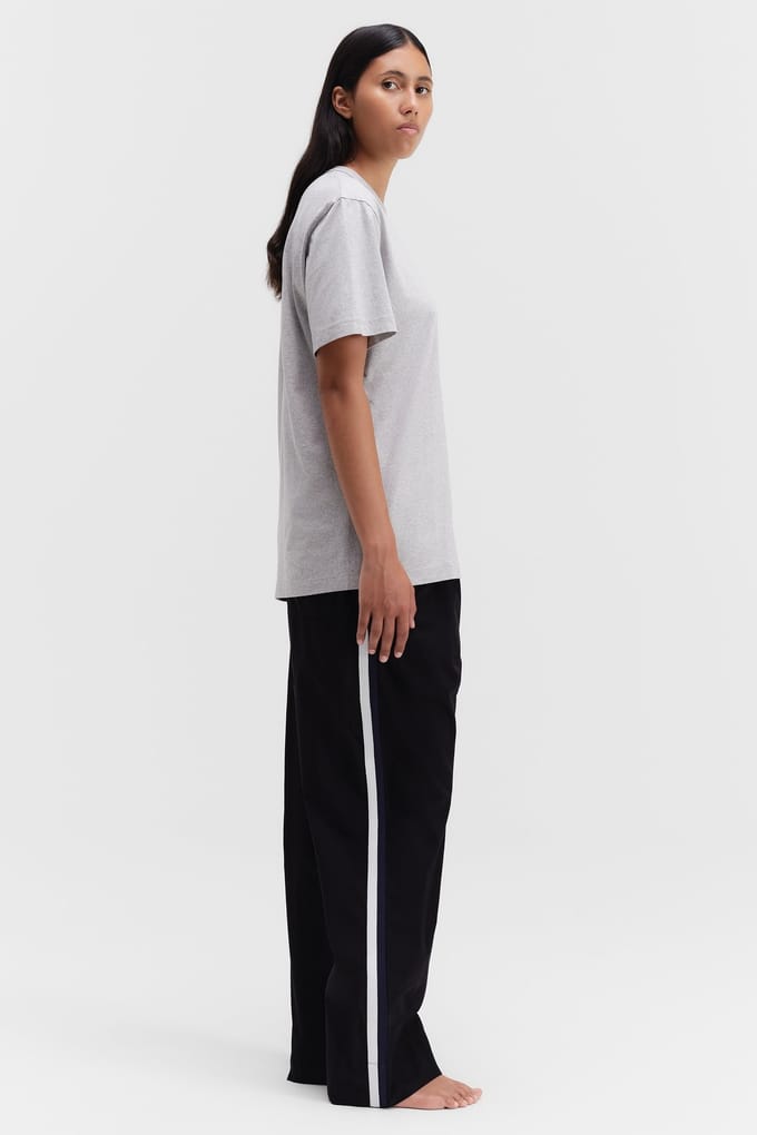 Tekla Unisex Poplin, Pyjamas Pants Grosgrain Side Stripe All Black Größe: S | Nachtwäsche Outlet | Unisex | Schwarz