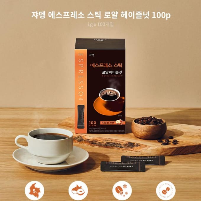 Jardin Instantkoffie Espresso Stick Royal Hazelnoot 100 Sticks (3 opties) 100 Sticks black