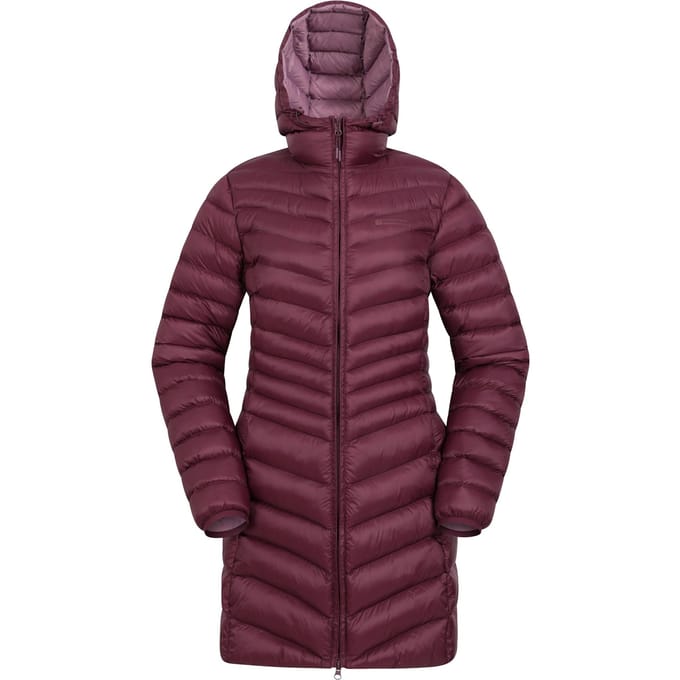 Mountain Warehouse Dames/Dames Florence lange gewatteerde jas (Bourgondië)