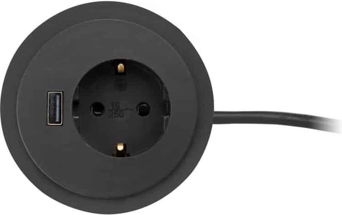 Rond inbouw powerbox 60mm Zwart