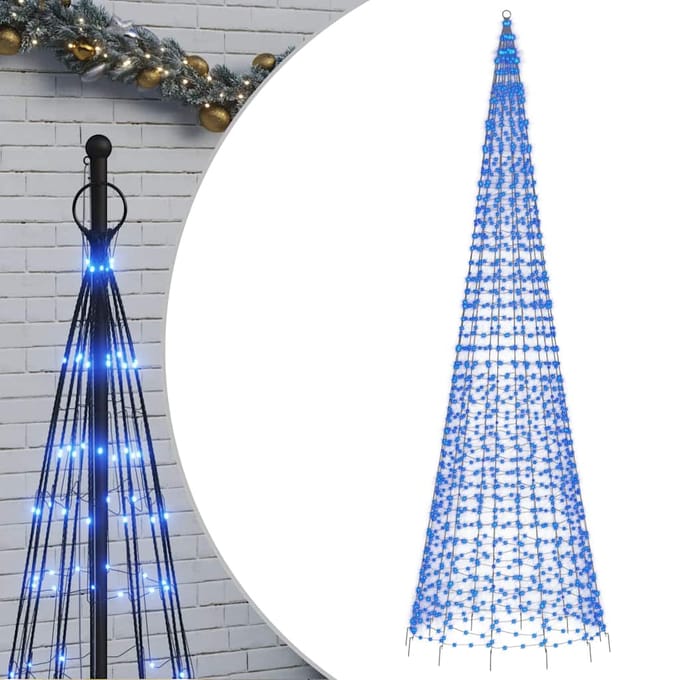 vidaXL - LED-kerstboom - 1534 - LEDs - 500 - cm - blauw