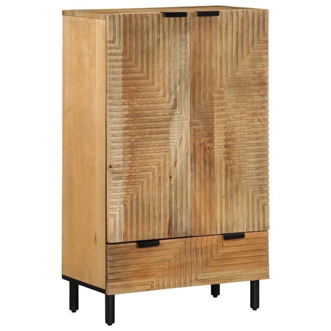 vidaXL - Hoge - kast - 60x33x100 - cm - massief - mango - bruin