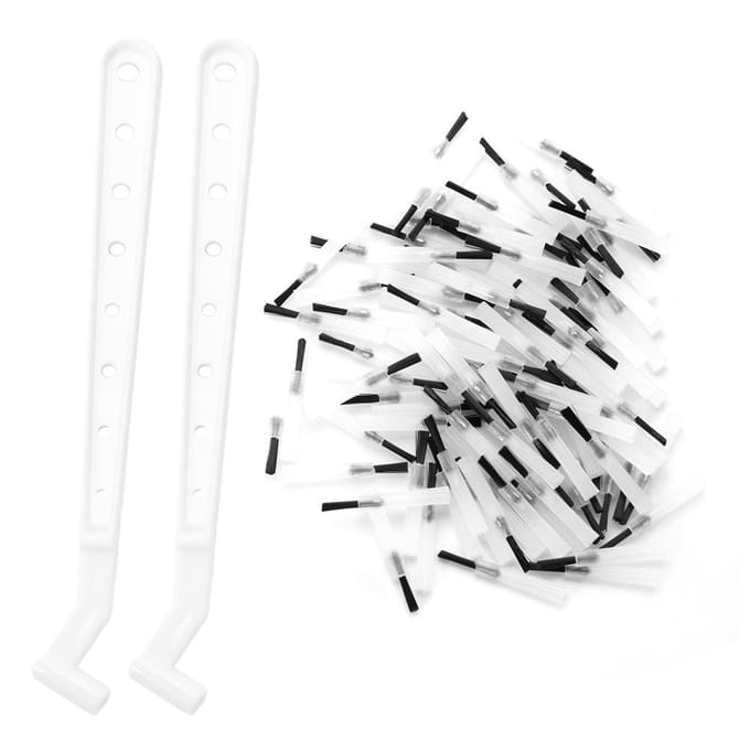 100 stuks Tandheelkundige Wegwerp Composiet Penseeltips   2 Penseelhandvatten white