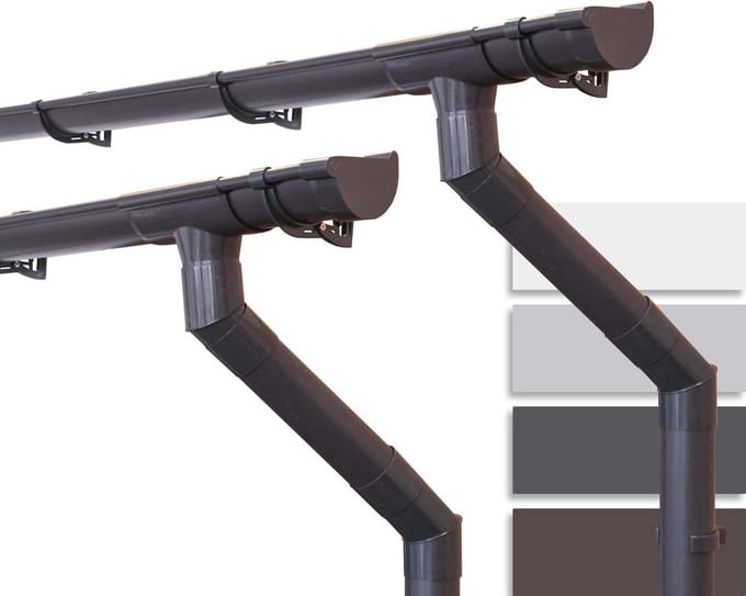 Halfronde dakgotenset voor tuinhuis 100mm 2 x 3m Donkerbruin