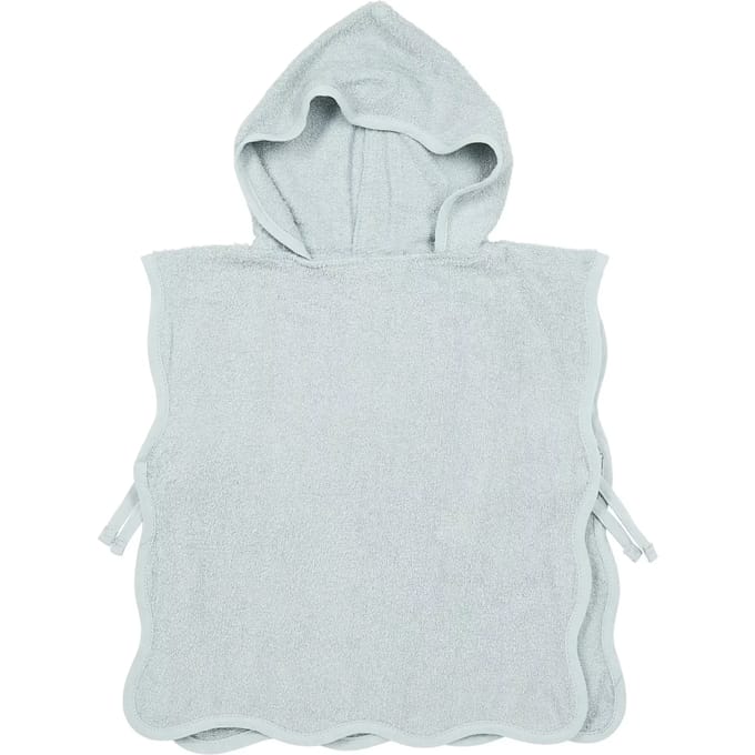 Meyco Baby Wavy badponcho - badstof - grey blue - 1-3 jaar