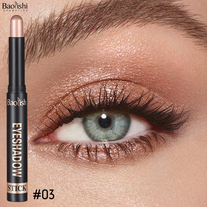 Rokerige donkerbruine oogschaduwpotloodstift, waterbestendig, parelmoerkleurig, metallic glitteroogschaduw, markeerstift, make-uptool brown