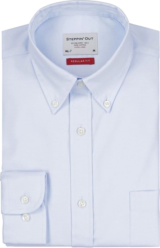 Steppin' Out Overhemd Twill Extra Lange Mouw Lichtblauw - Maat M - Heren - Overhemden Formeel