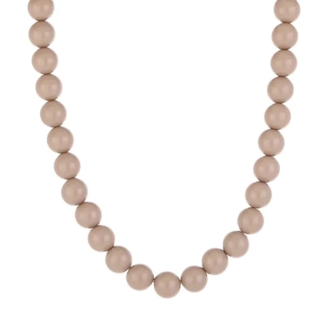 Bijoutheek Collier Statement Grote Kralen Beige
