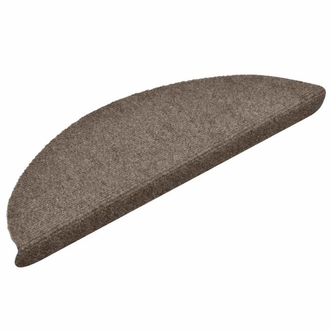 vidaXL - Trapmatten - Zelfklevend - 30 - stuks - 56x17x3 - cm - Beige - Halfrond