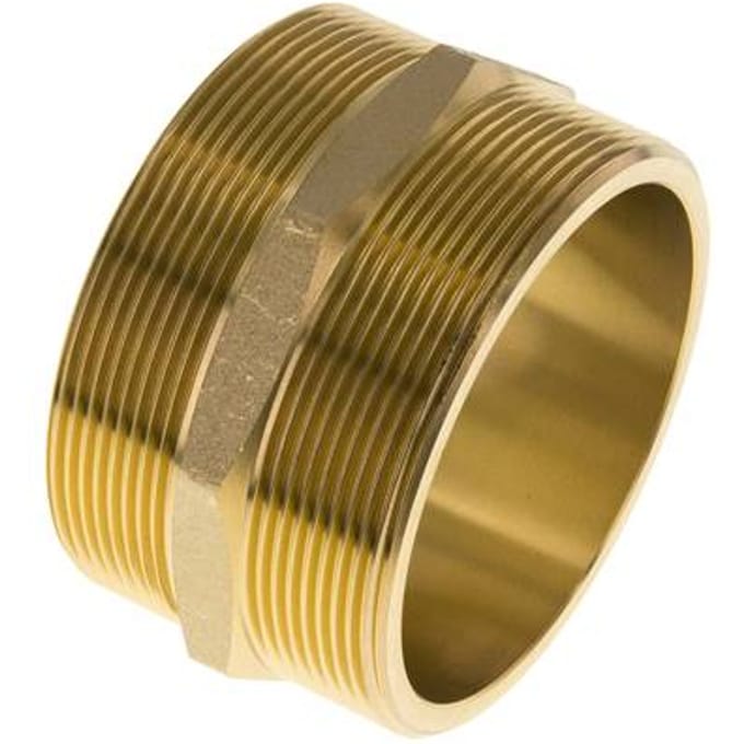 Dubbele Nippel G3'' Messing Vlakke Afdichting 16bar 89mm Hex