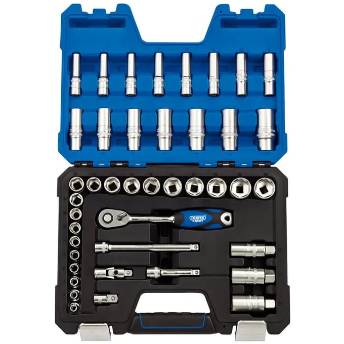 Draper Expert 3/8" Doppenset met lange en korte doppen, 42-delig