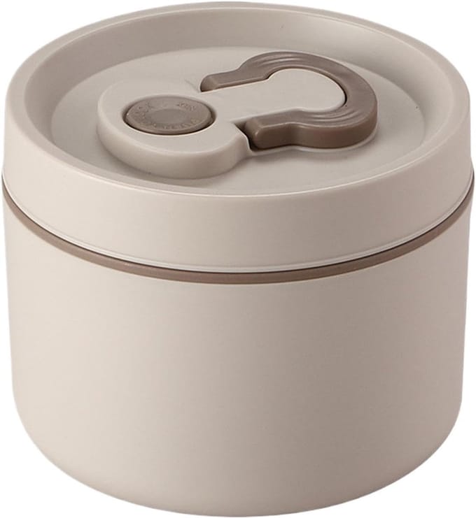 Geïsoleerde Lunchbox - Voedselcontainer Warm - Maaltijden Warm Houden - Lekvrij Ontwerp - 650 ml - Beige