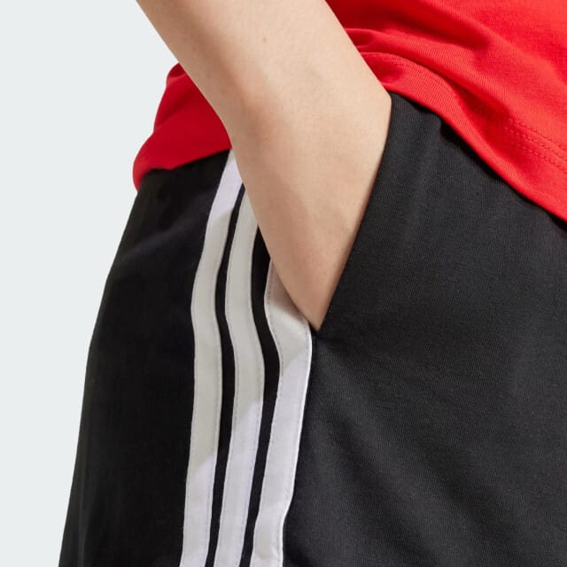 Adidas Sportswear Essentials 3-Stripes Cotton Short - Dames - Zwart
