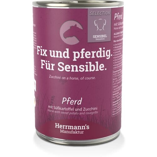 Herrmann's Selection Sensible 12 x 400 g - Paard met bio zoete aardappel & bio courgette