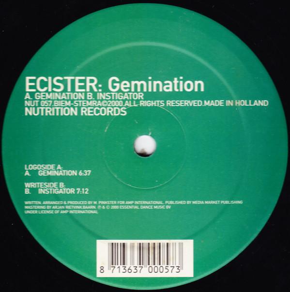 12-inch Plaat ECISTER - Gemination NUT057 Voeding 2000 Nederland Dans & Electronica Gebruikt blue